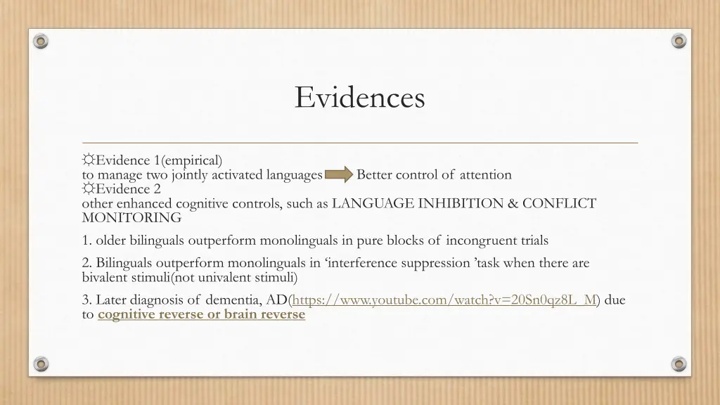 evidences