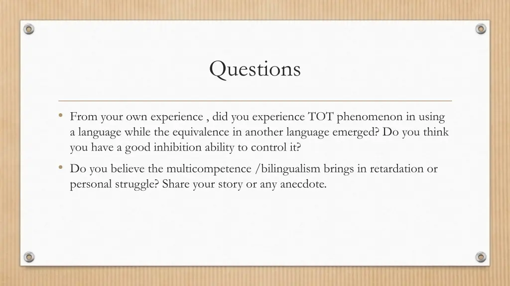 questions