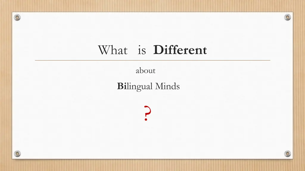 what is different