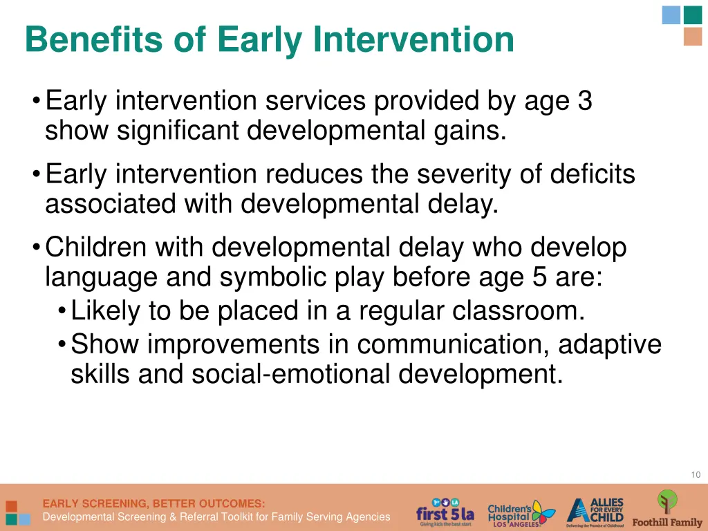 benefits of early intervention