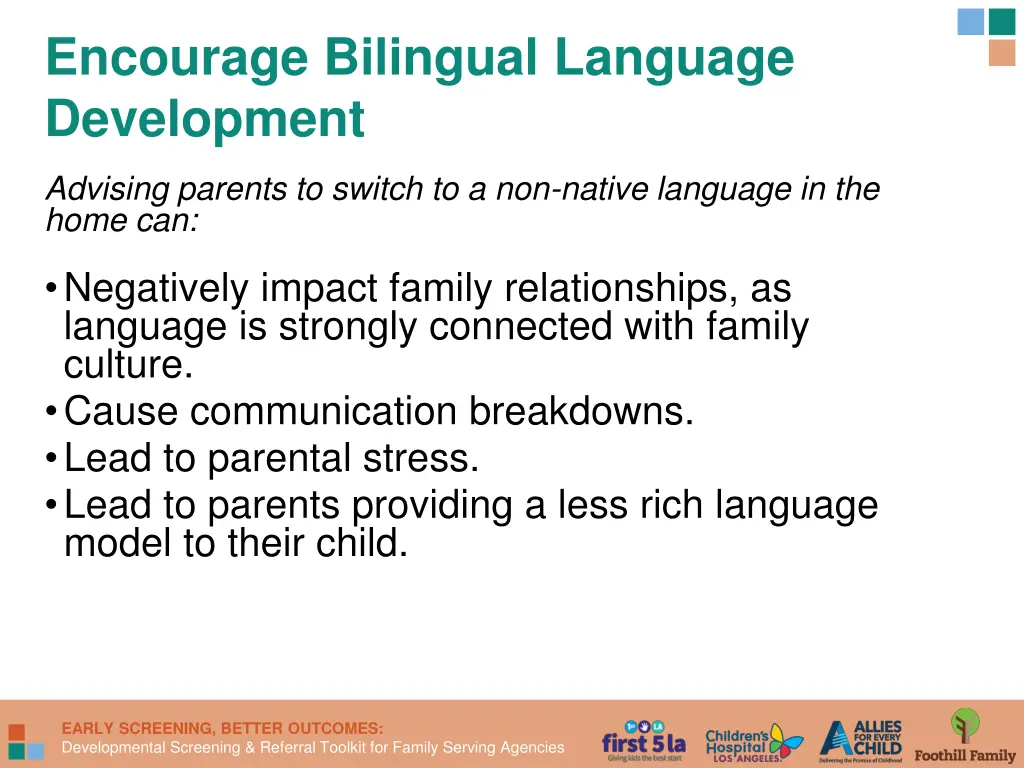encourage bilingual language development