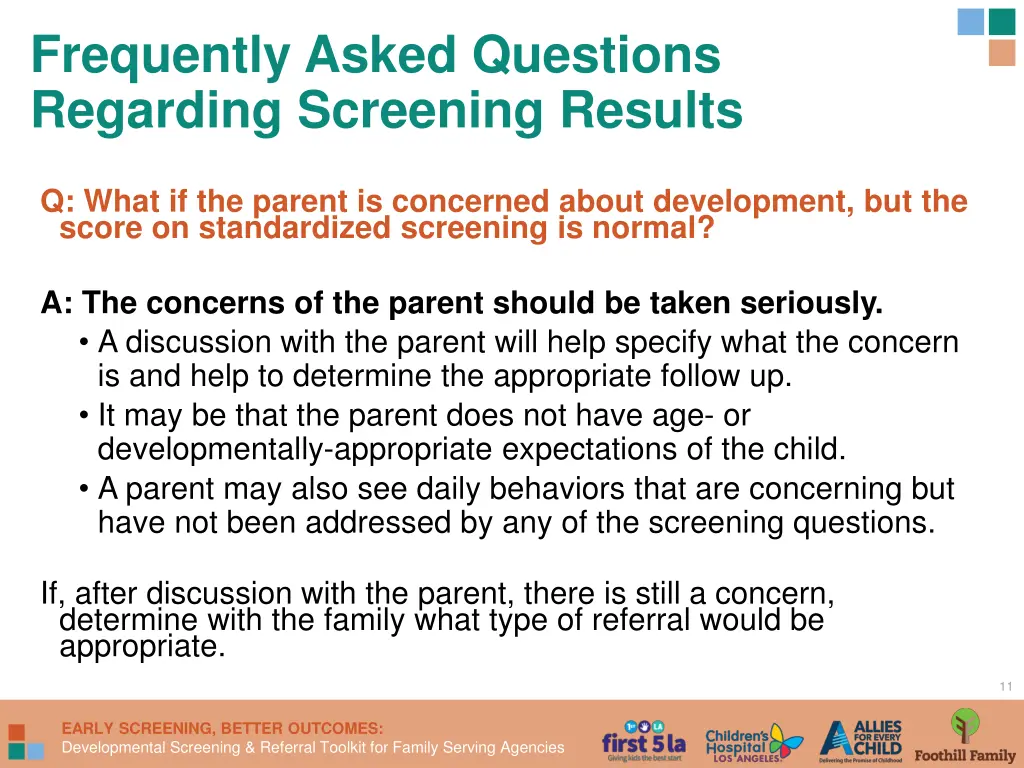 frequently asked questions regarding screening