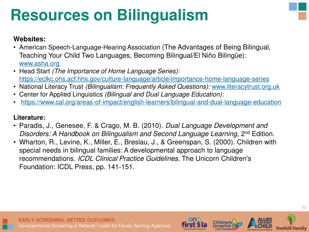 resources on bilingualism