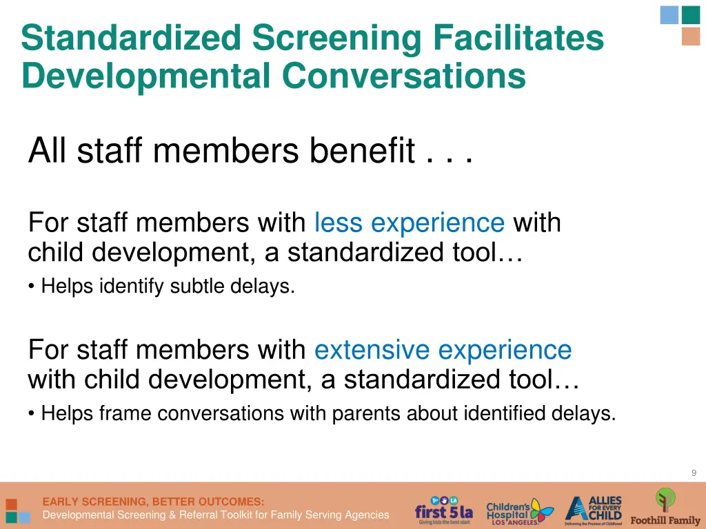 standardized screening facilitates developmental 2