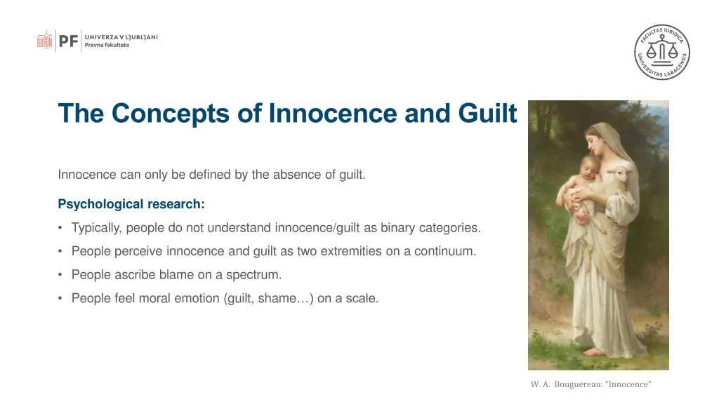 the concepts of innocence and guilt
