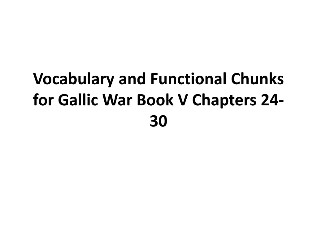 vocabulary and functional chunks for gallic
