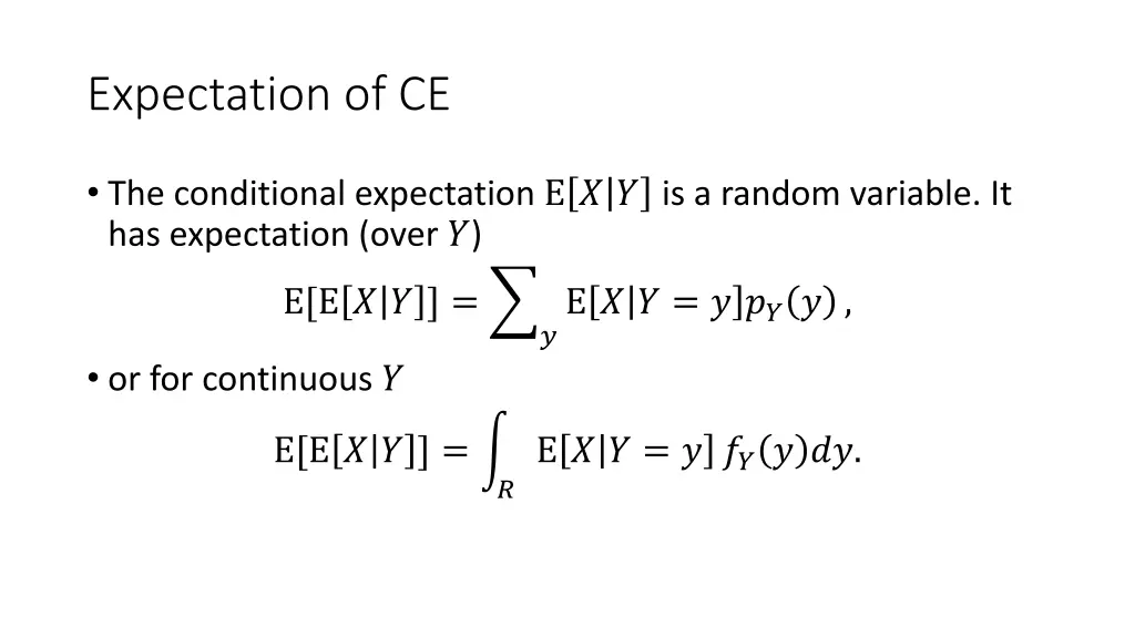 expectation of ce