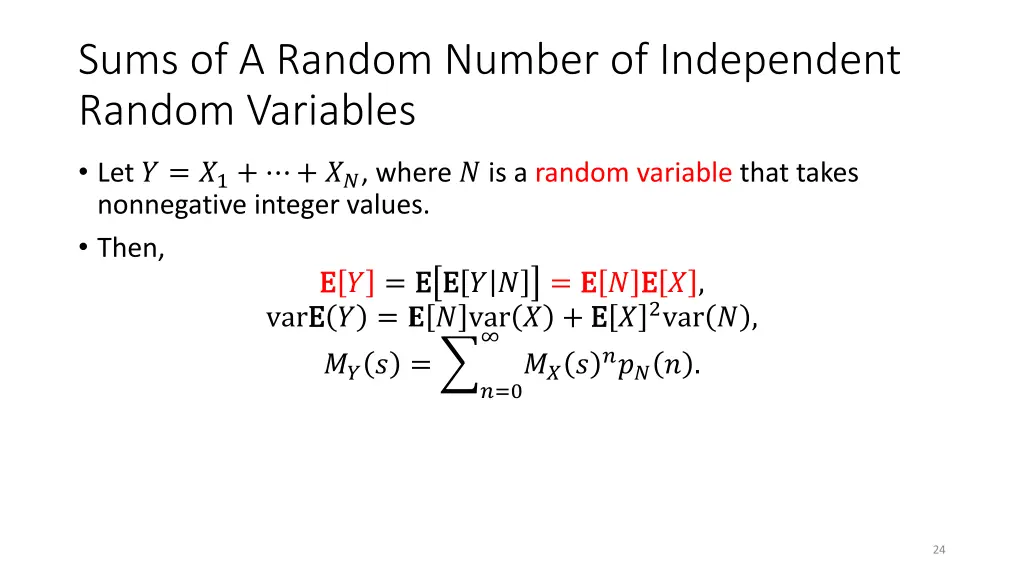 sums of a random number of independent random