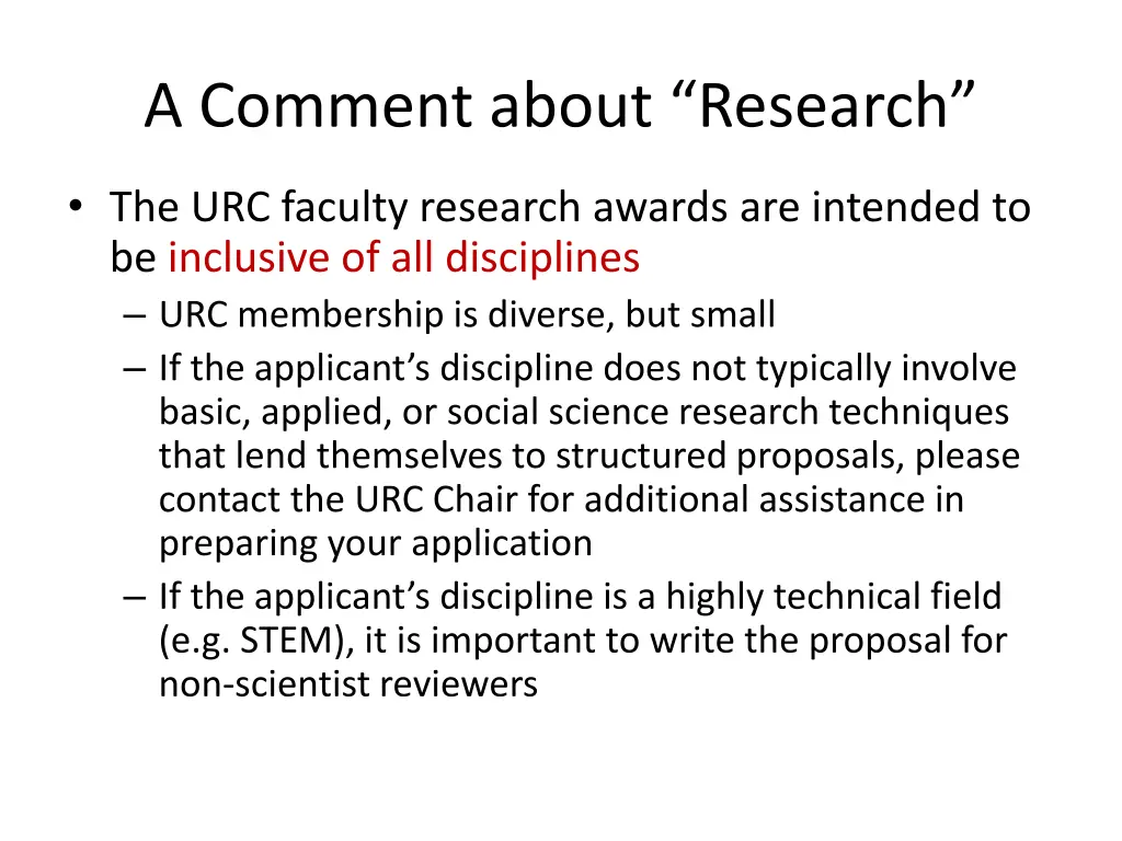 a comment about research