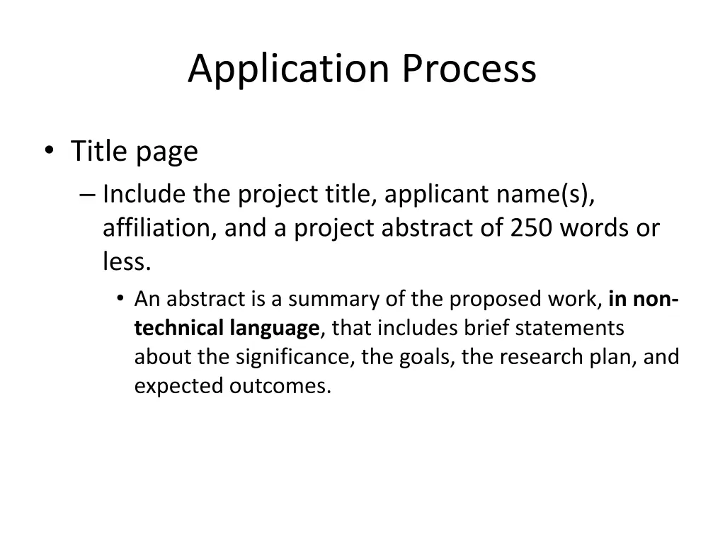 application process