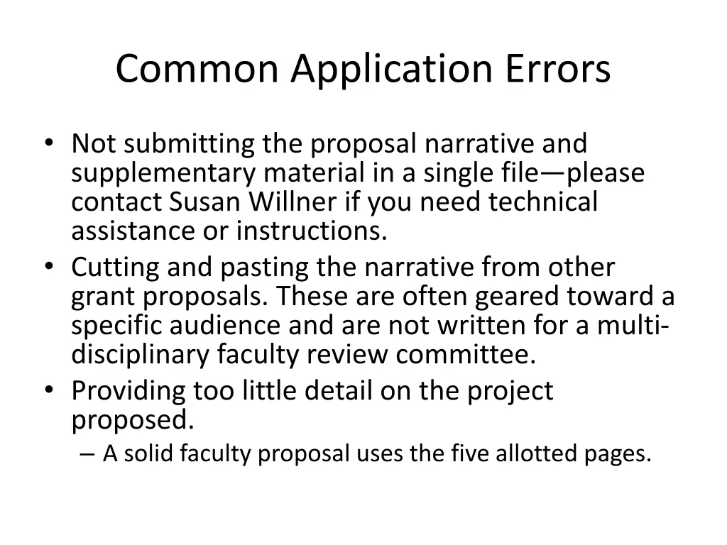 common application errors