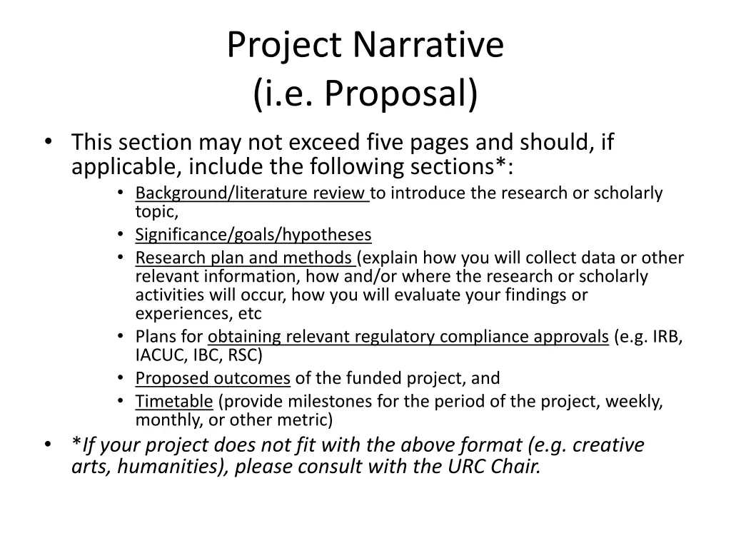 project narrative i e proposal