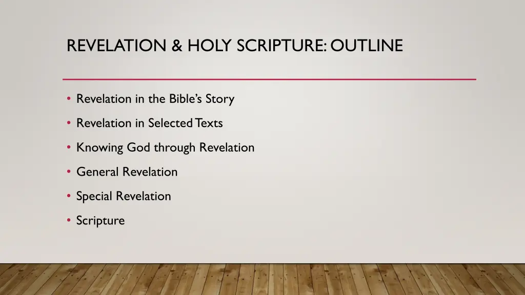revelation holy scripture outline