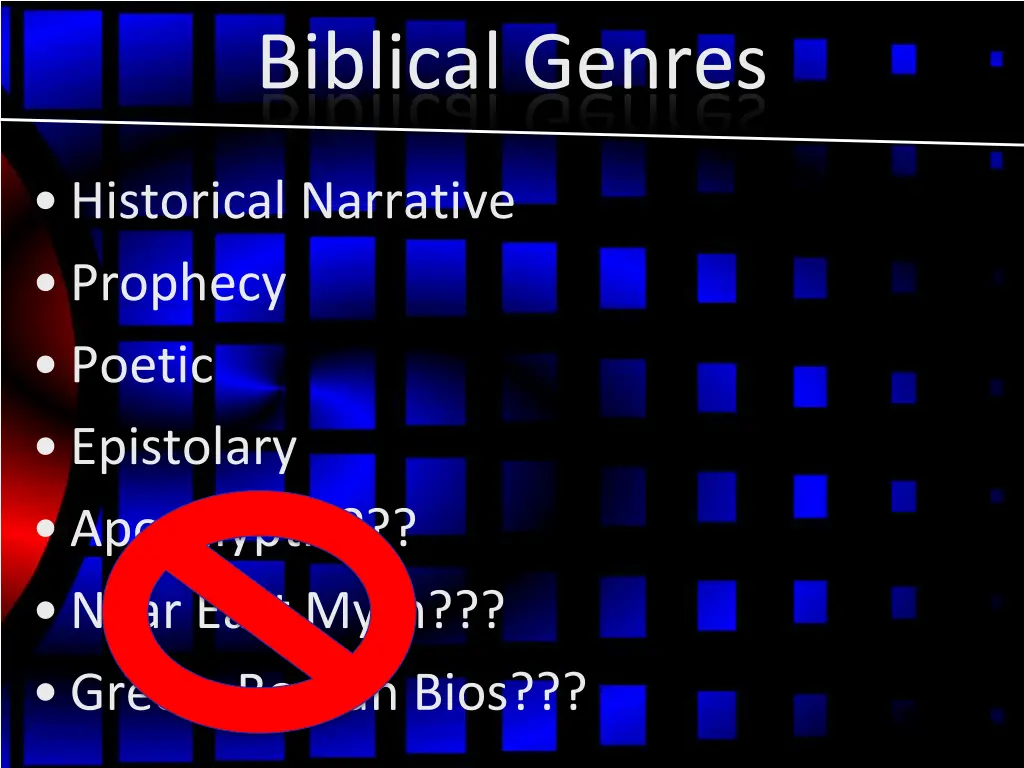 biblical genres 1