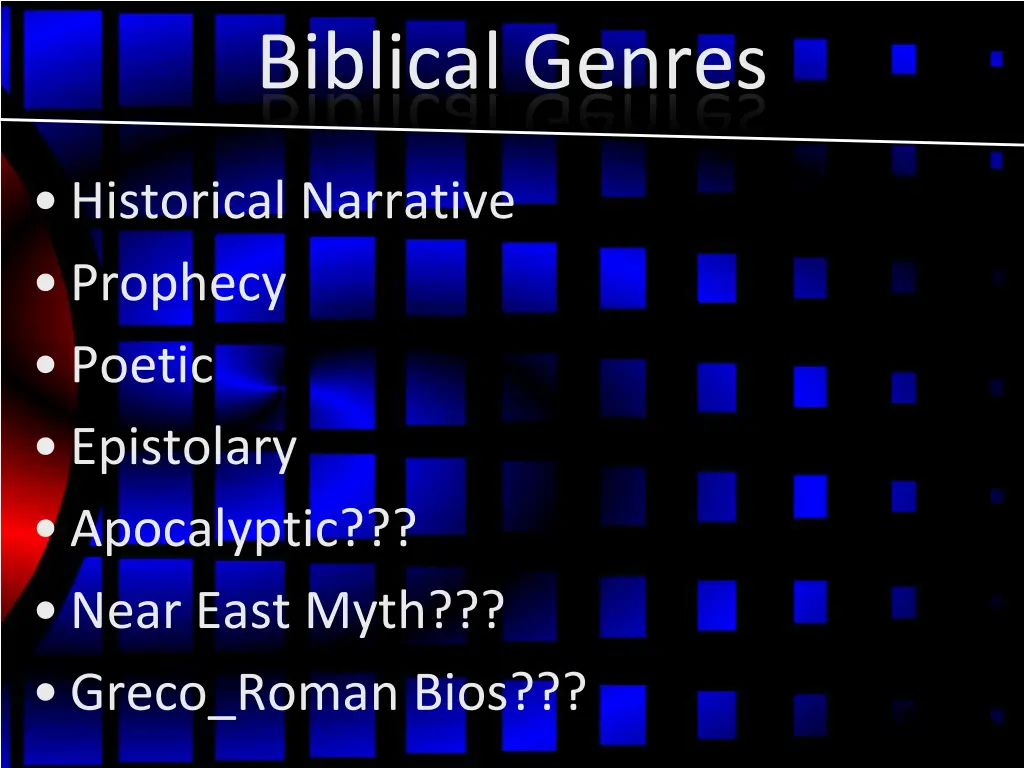 biblical genres