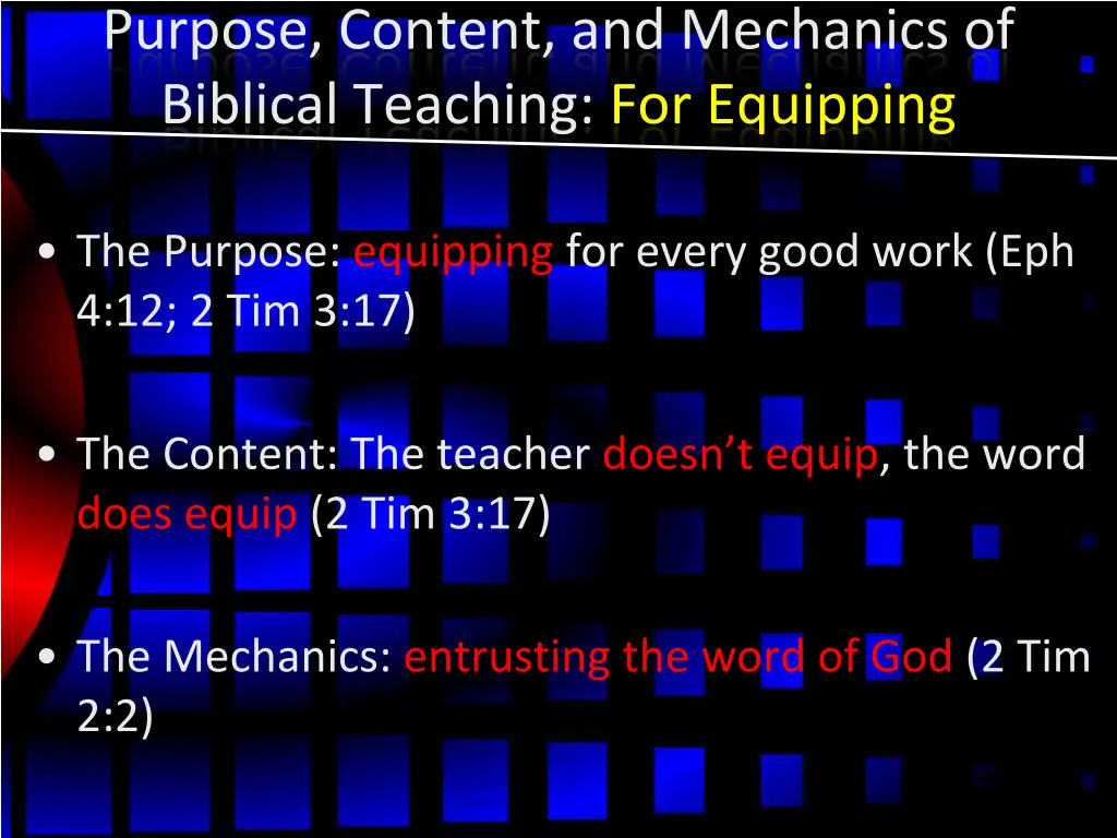 purpose content and mechanics of biblical