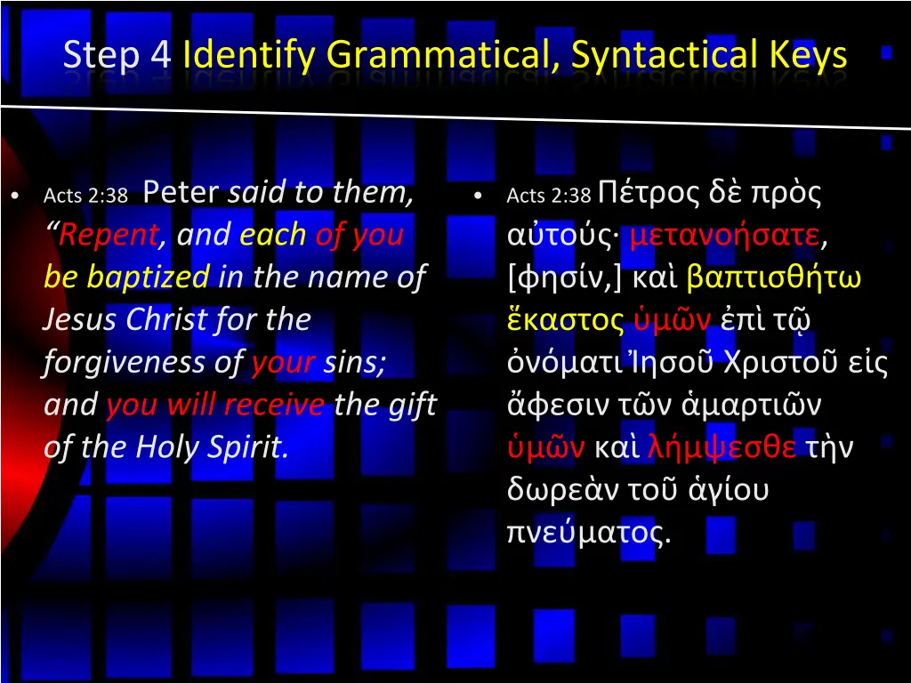 step 4 identify grammatical syntactical keys 1