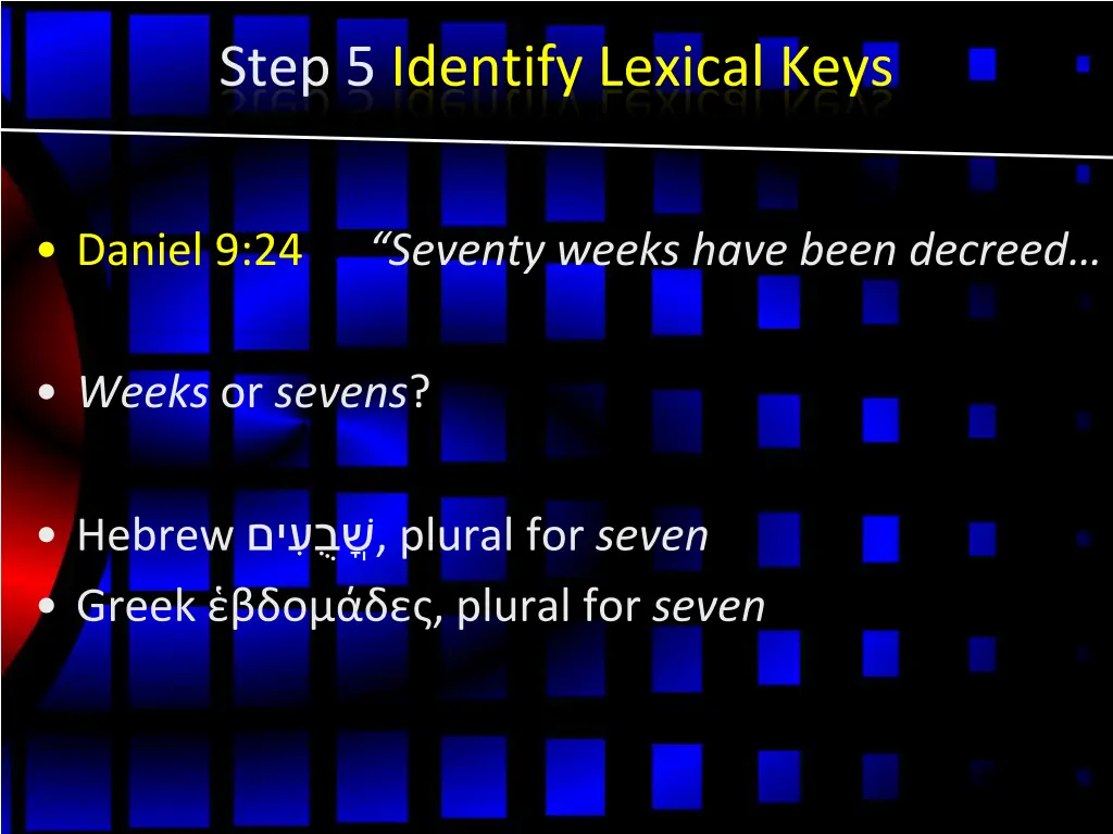 step 5 identify lexical keys