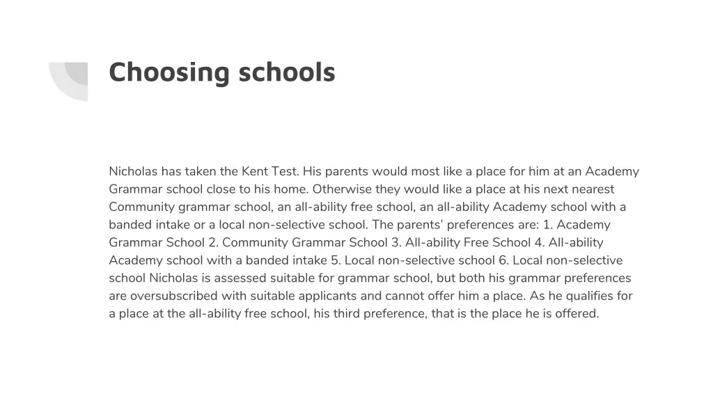 choosing schools 1