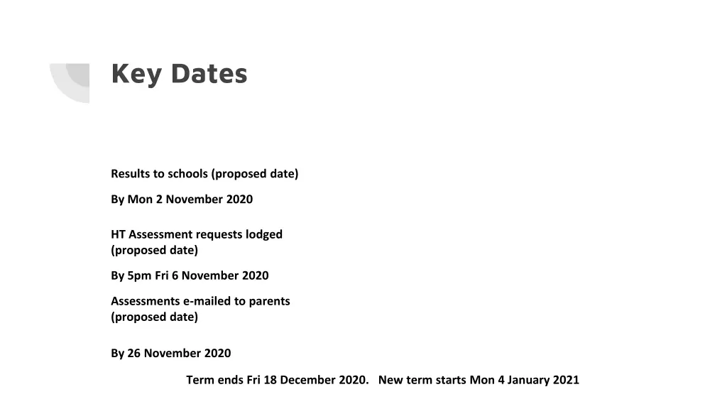 key dates 1