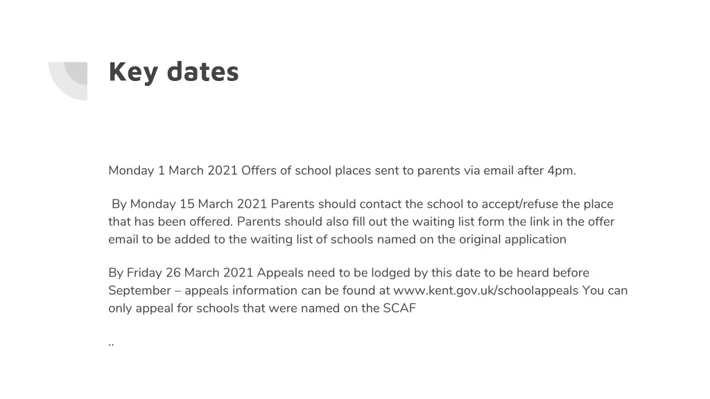 key dates 5