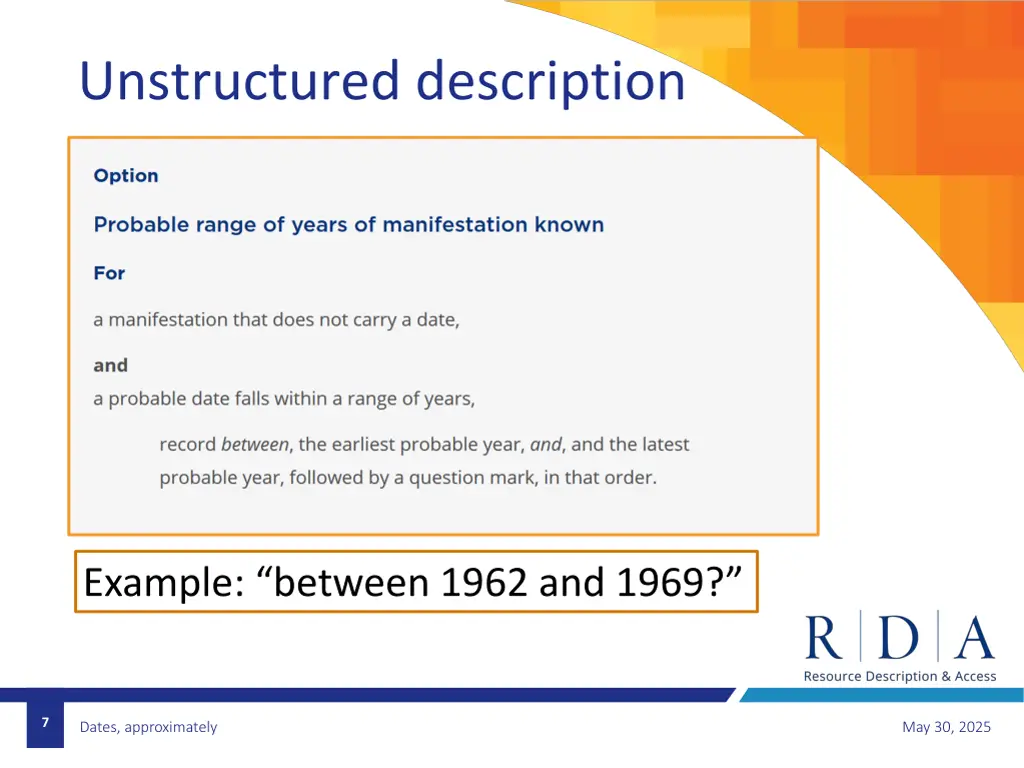 unstructured description 1
