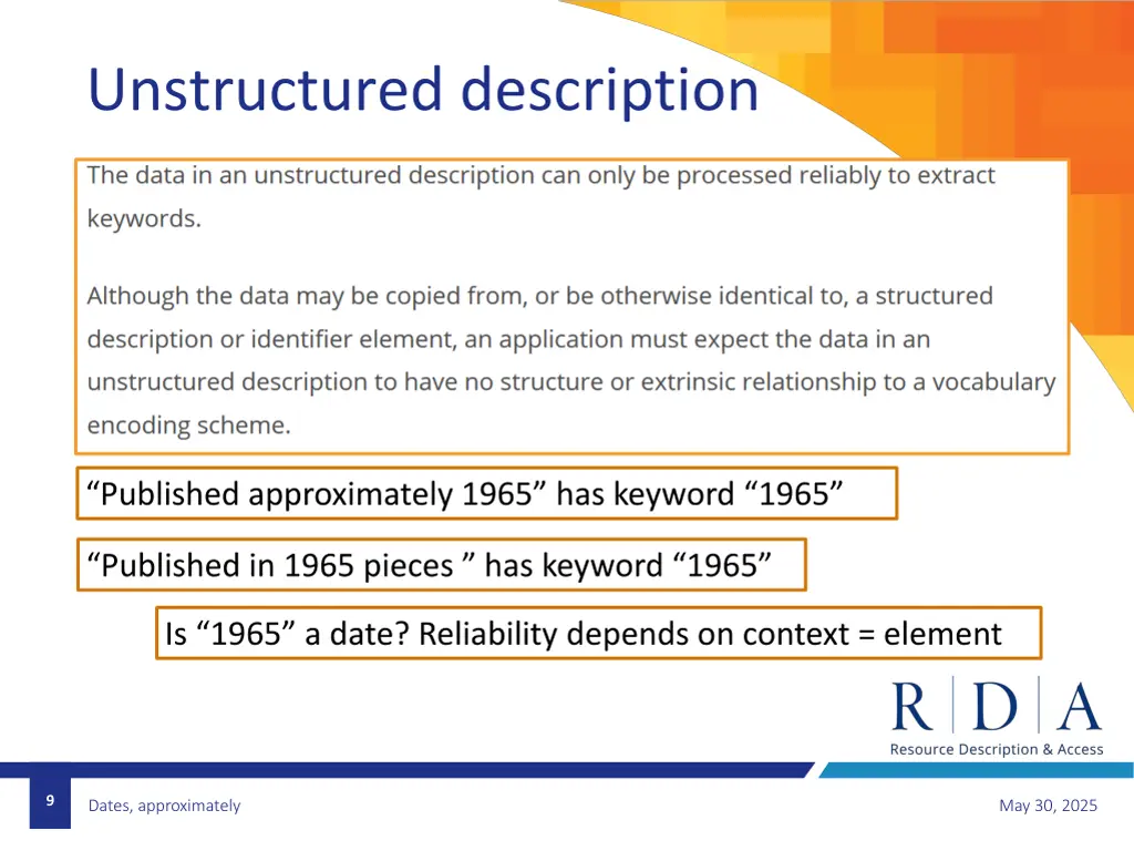 unstructured description 3