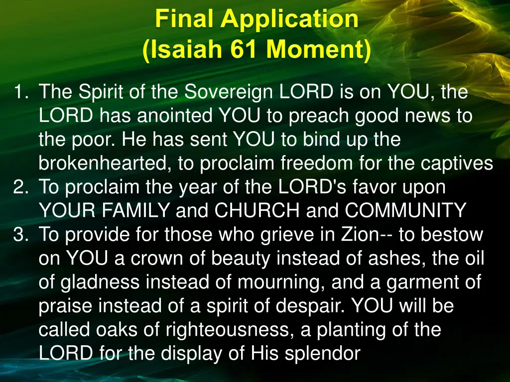 1 the spirit of the sovereign lord