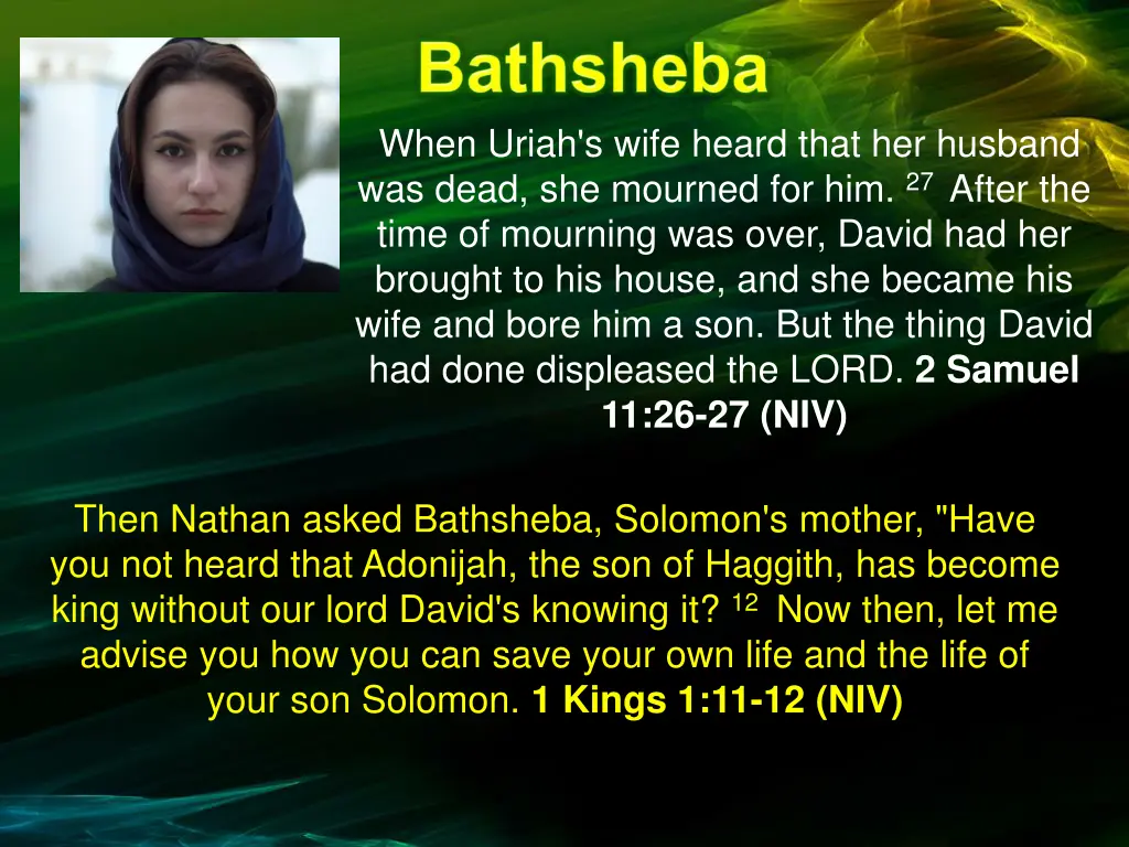 when uriah s wife heard that her husband was dead