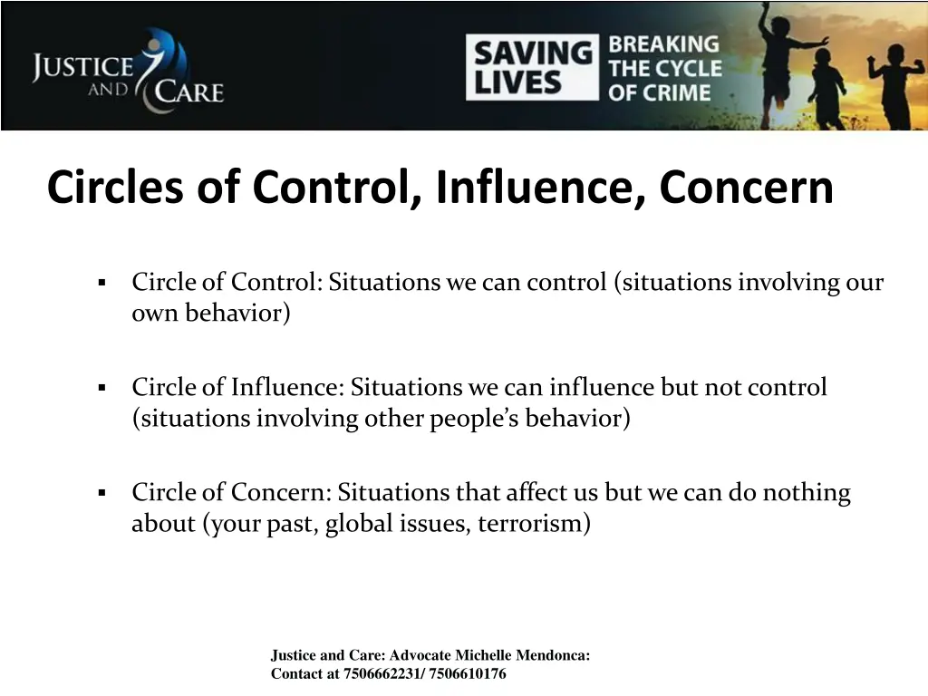 circles of control influence concern