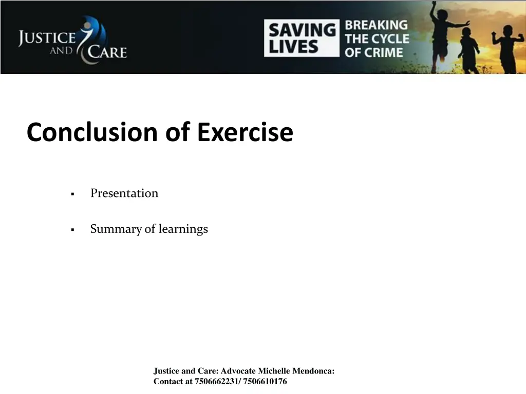 conclusion of exercise 1