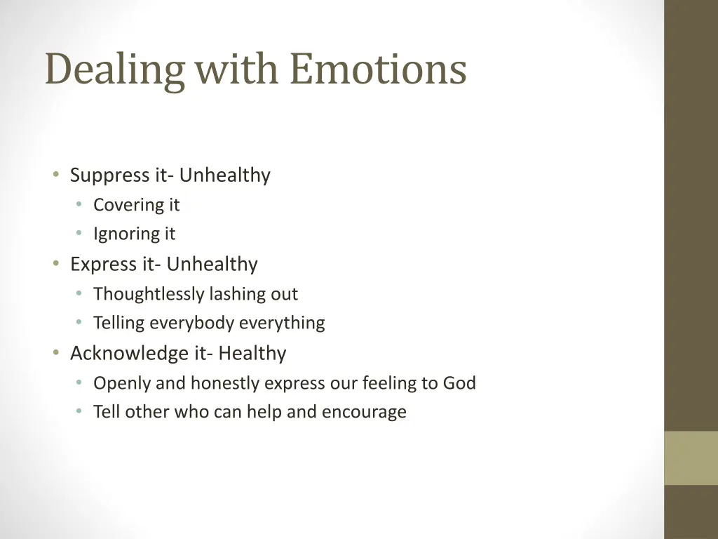 dealing with emotions