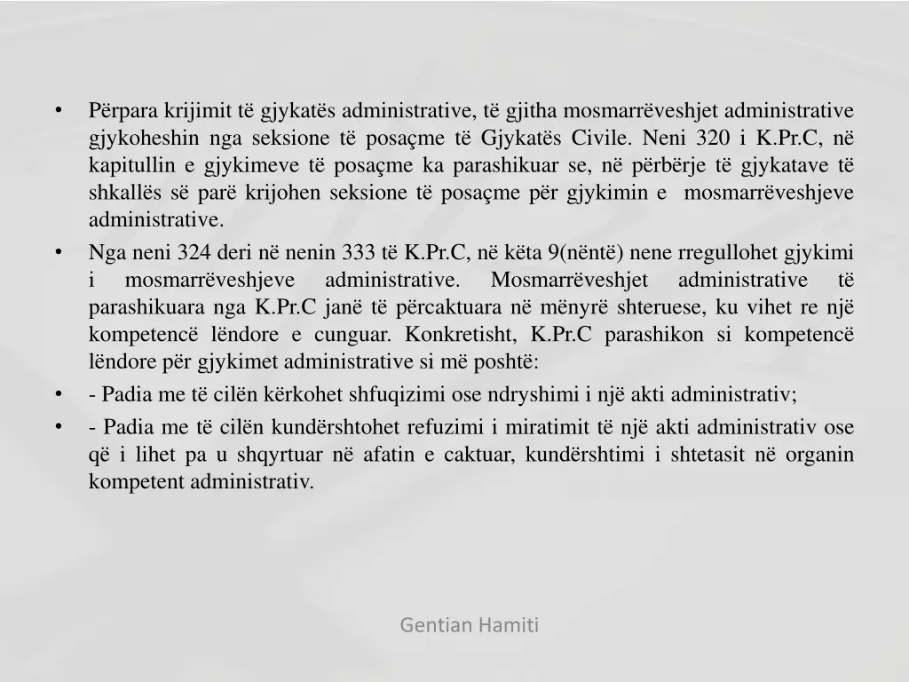 p rpara krijimit t gjykat s administrative