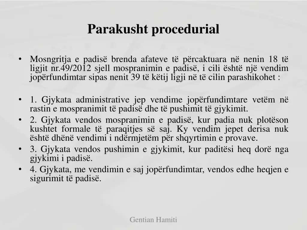 parakusht procedurial