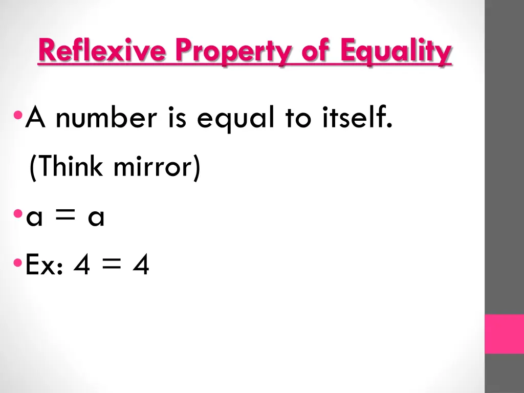reflexive property of equality