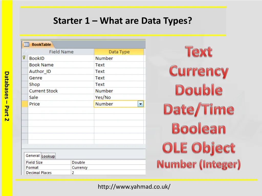 starter 1 what are data types