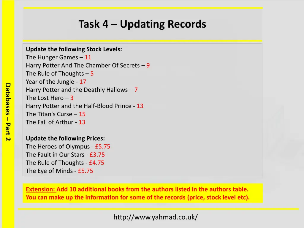 task 4 updating records