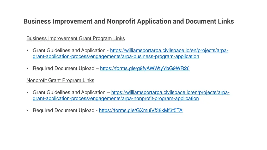 business improvement and nonprofit application 1