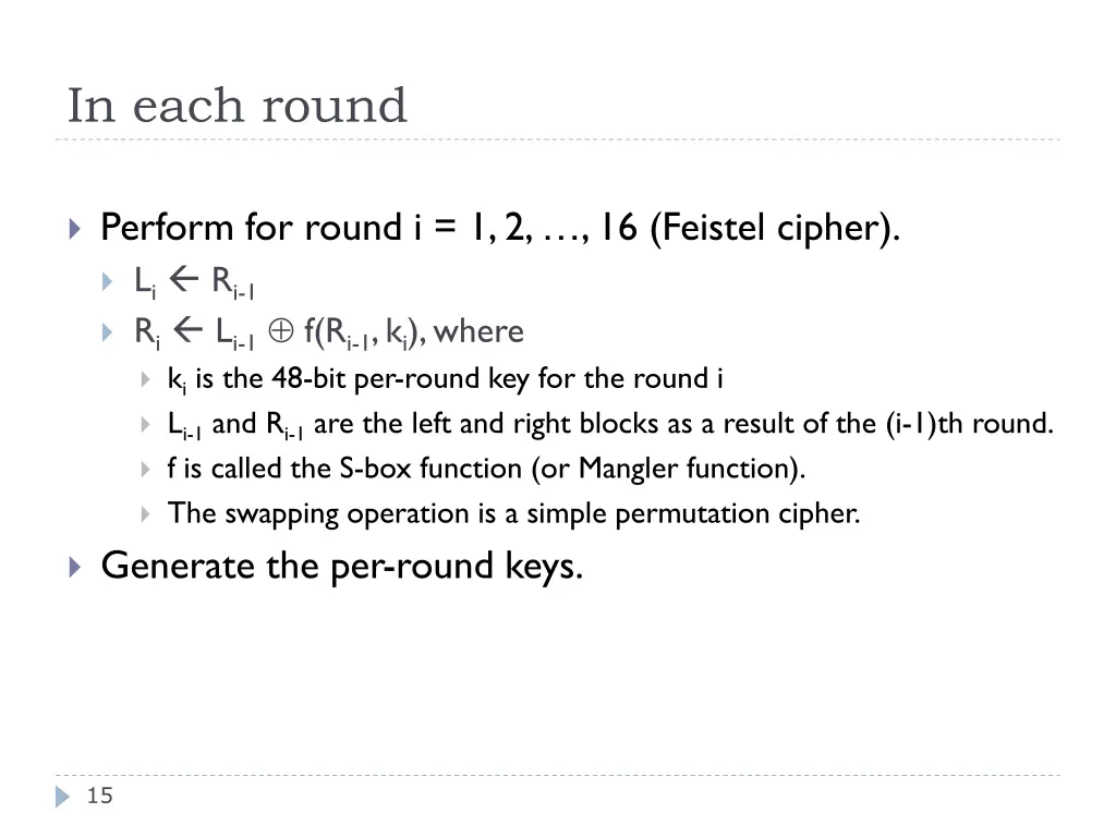 in each round