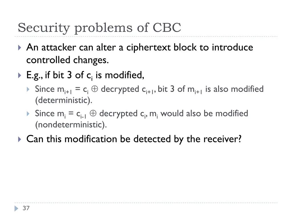 security problems of cbc 1