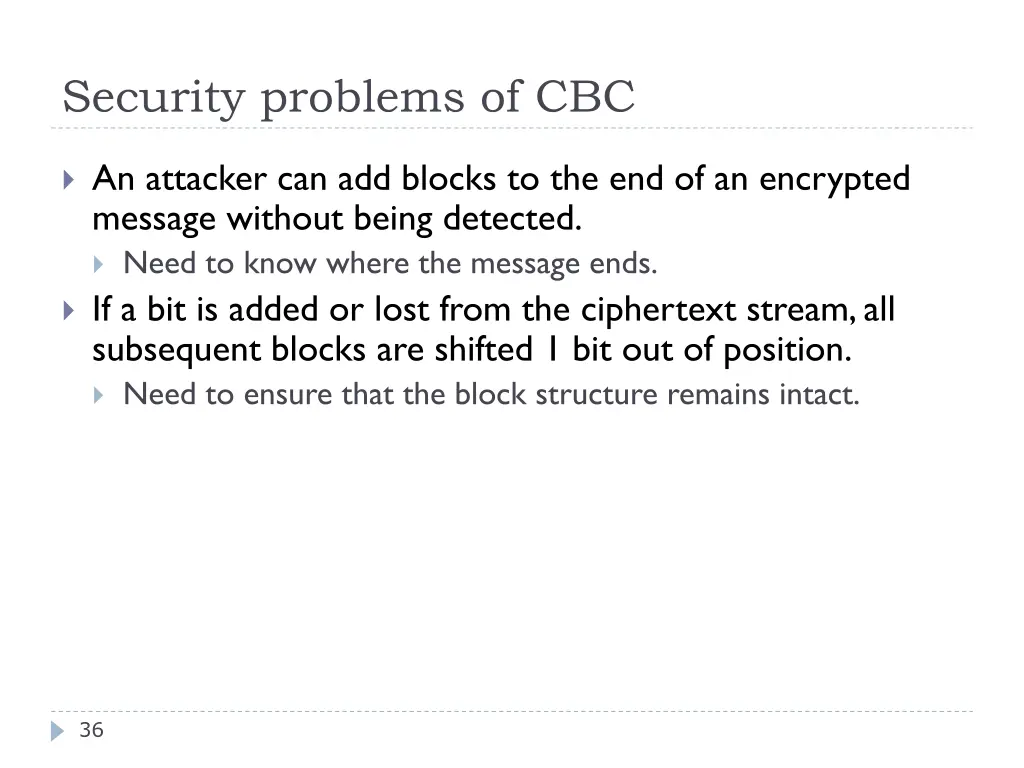security problems of cbc
