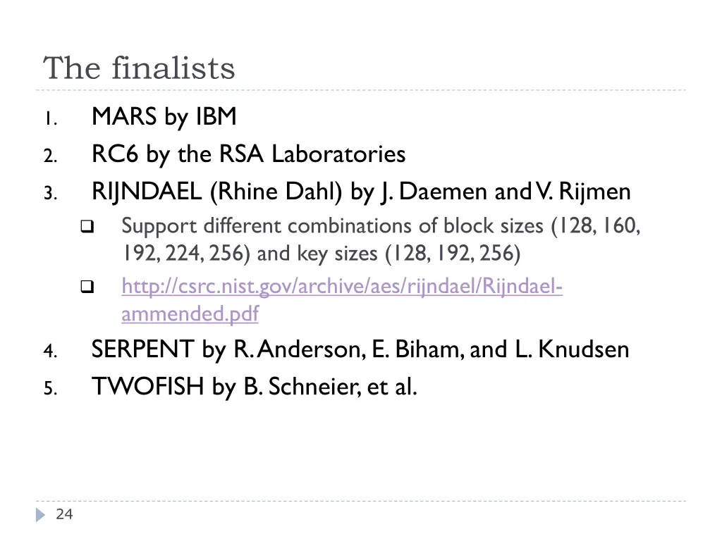 the finalists