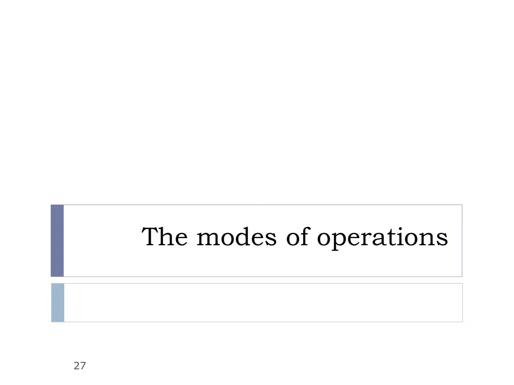 the modes of operations