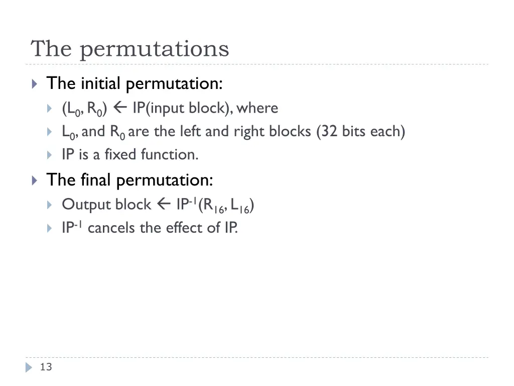 the permutations