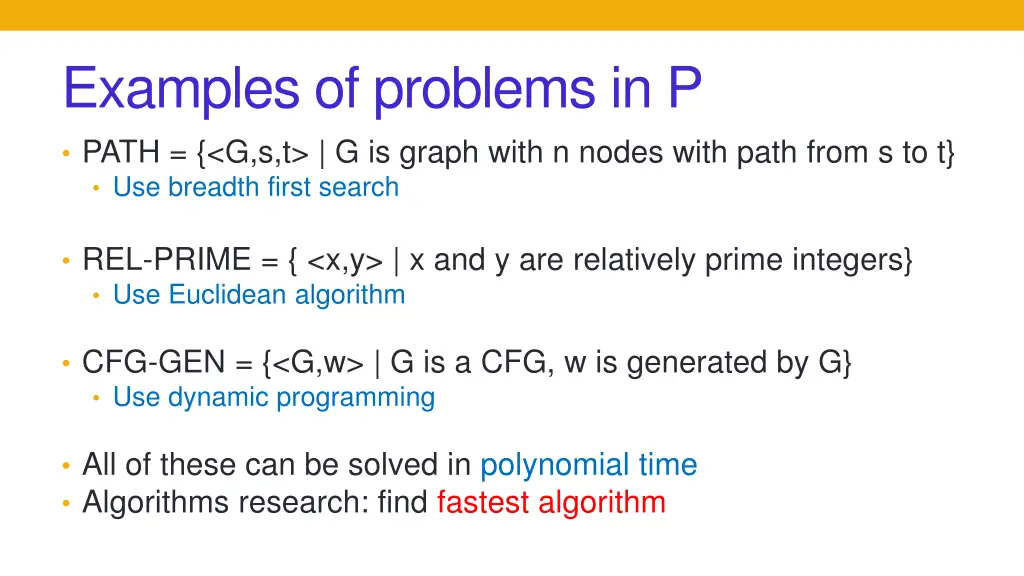 examples of problems in p path g s t g is graph