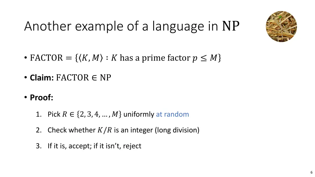 another example of a language in np
