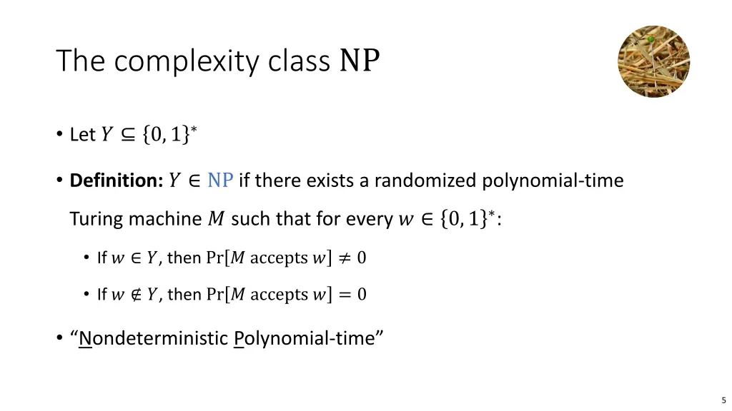 the complexity class np