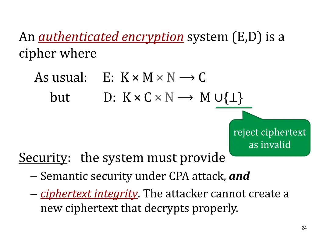 an authenticated encryption system
