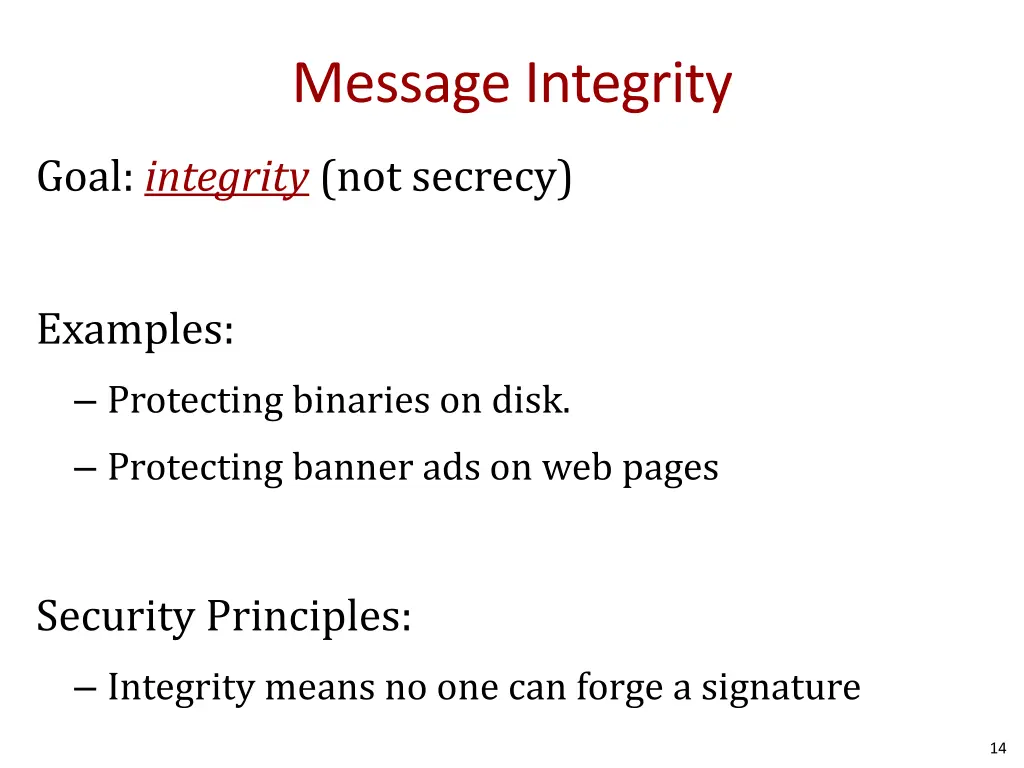 message integrity