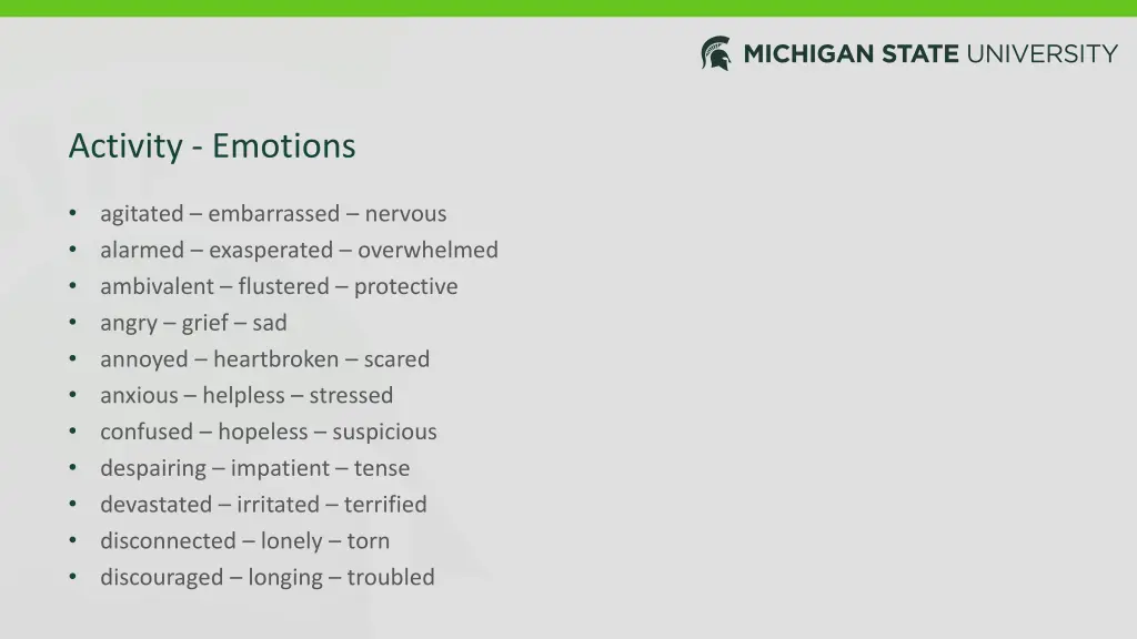 activity emotions